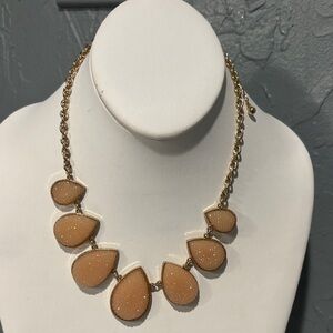 Elegant Gold and Tan Teardrop Necklace